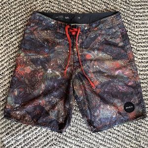 Men’s RVCA paisley swim trunks